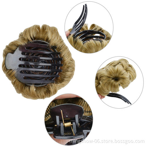 Synthetic hair chignon hair net bun maker